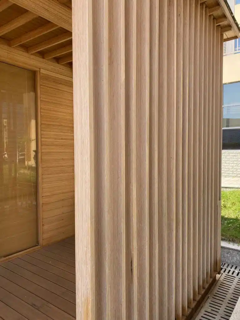 building made up with bamboo timber