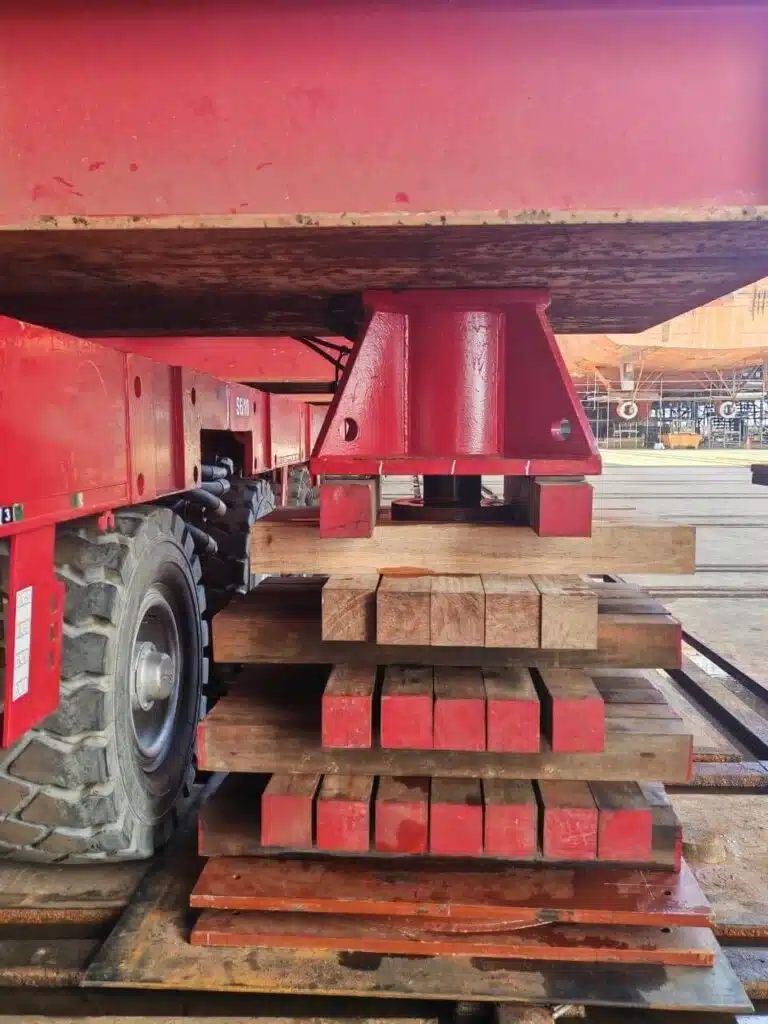ANOS TitanCore high-performance bamboo material used for heavy-duty jacking blocks and industrial lifting supports